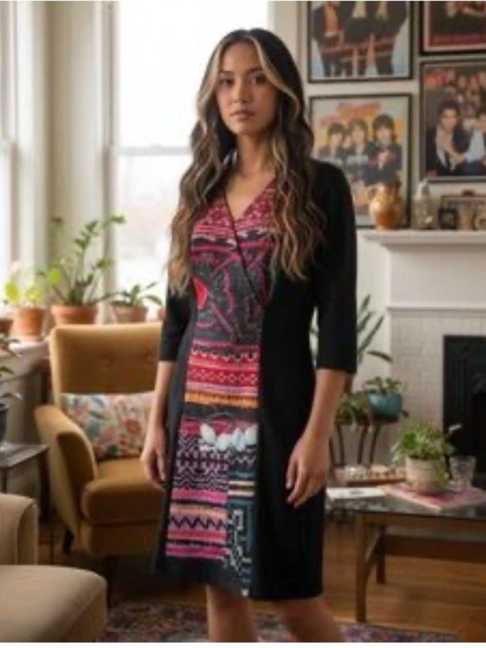 Desigual M black/red Dress Made in Spain